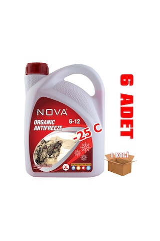 Nova -25 Derece Kırmızı Antifriz 3 Litre 6 Adet