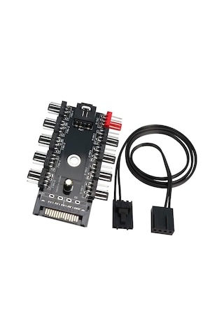 4-3 Pinli Fan Çoklayıcı Hub Pwm Fan Kontrolcüsü 10 Port 12v Pc Fan Çoklayıcı