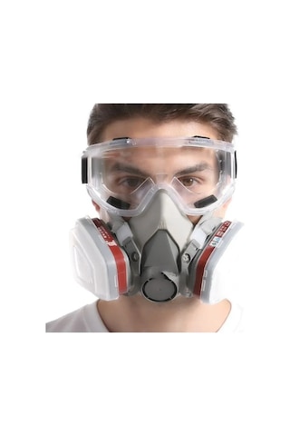 Trendooze 6200 Yeniden Kullanılabilir Yarım Maske Gözlüklü, Uzun Kullanım İçin