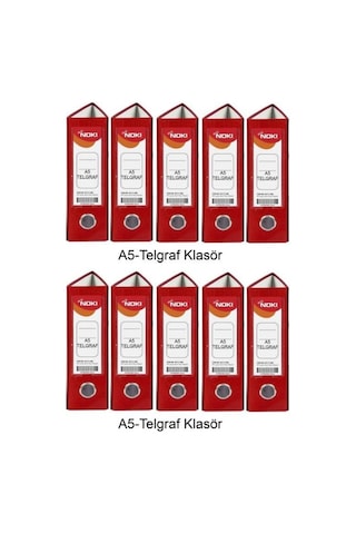 Noki Klasör Telgraf Geniş Kırmızı 10 Adet