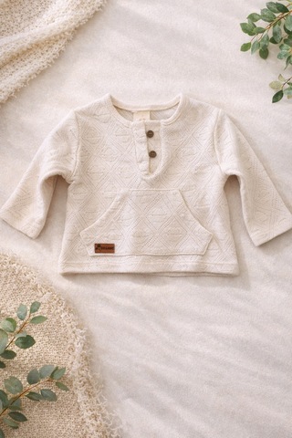 Uğur Bebe %100 Pamuk Organik Triko Bebek Takımı Erkek Bebek Kazak Alt Set Yumuşak Premium Ekru Sütlü Kahverengi Ekru Sütlü Kahverengi