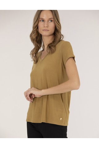 Pierre Cardin Kadın Yeşil Basic Tişört 50269345-vr235 Yeşil