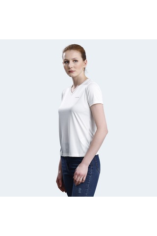 Lumberjack 5M WB PES V NECK 11CT127 5FX Kadın Ekru Tişört