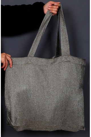 Hasır Dokulu Körüklü Kadın Kol Ve Omuz Çantası  Gümüş Kahve-1412