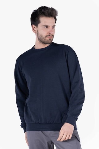 2 İplik Bisiklet Yaka Sweatshirt Lacivert