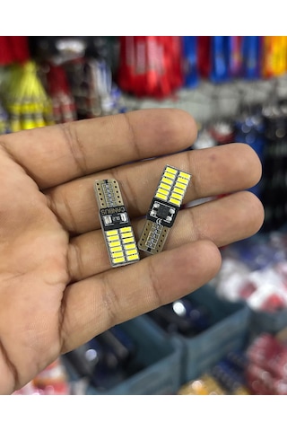 Oto 24led Ampul 2'li Set, T10 Model 12v Beyaz Işık, Fren, Park, Sinyal Ve Geri Vites Lambası Vb. 2 Adet