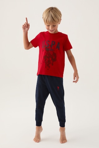 U.S. Polo Assn. Lisanslı Hat Kırmızı Erkek Çocuk Pijama Takımı 5274-43052 Kırmızı