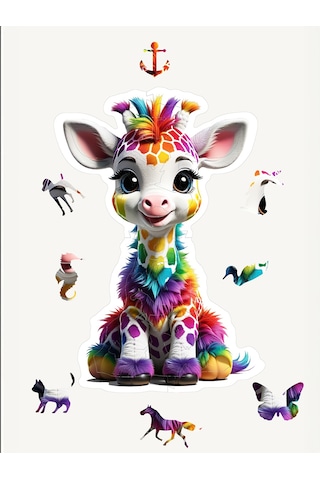 Ncpuzzles Giraffe , 14 Parça Ahşap Yapboz, Bul Tak Puzzle