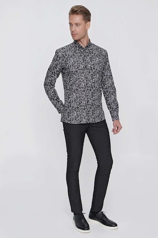 G 1521 Slim Fit Siyah Spor Gömlek Siyah