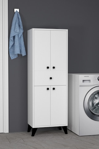 Zümra Kapaklı Ve Çekmeceli Banyo Dolabı Beyaz