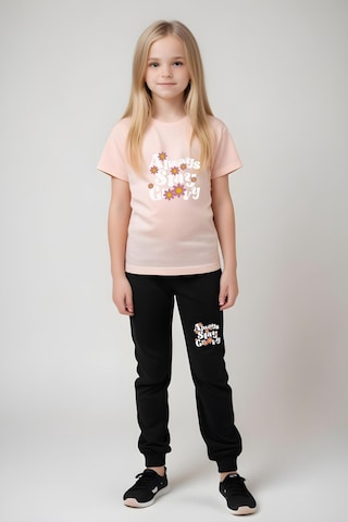 Always Stay Baskılı Kız Çocuk Tişört Ve Eşofman Alt-üst Takım Somon