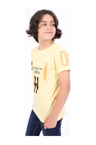 Toontoy Kids Toontoy Erkek Çocuk Fashion Baskılı Tişört Sarı