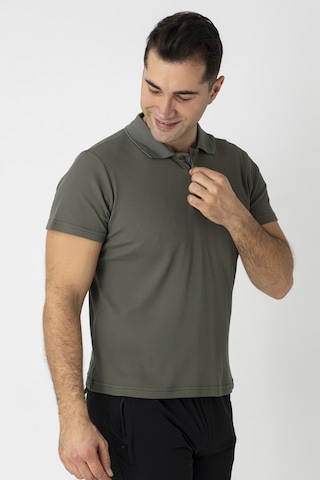 Crozwise Pamuk Pike Waffle Polo Yaka Tişört Haki 7152-04