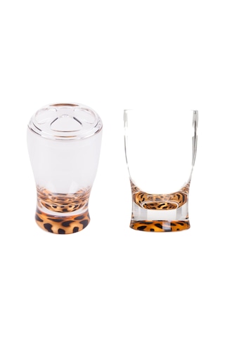 Sıa 2 Li Banyo Seti.Leopar Desenli Akrilik Model Leopar