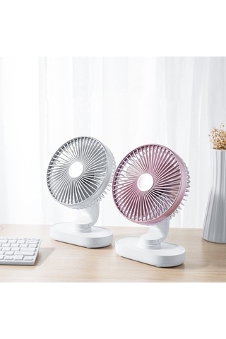 D77 Masaüstü Otomatik Sarılma Hhead Fan Sessiz Taşınabilir Ev Ofis Yurt Usb Fan Gül Pembe 5689 Pembe
