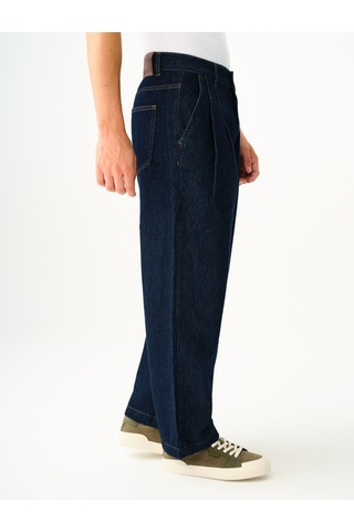 Pleated Jean Balloon Fit Erkek Pantolon Denim