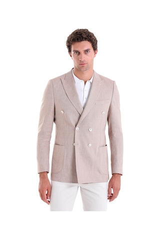 Hatemoğlu Brick Slim Fit Düz Sivri Yaka Kruvaze Casual Ceket Siyah