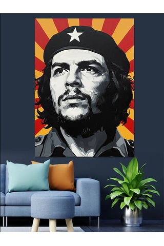 Che Guevara Popart Portre Dekoratif Kanvas - Mdf Ahşap Tablo
