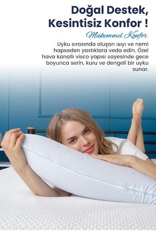 Viscofoam Air Terapi Hava Kanallı Ortopedik Yastık Visco Yastık Yeşil 60x40x16cm