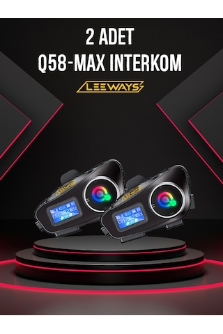 Leeways 2 Adet Q58 Max 500m Telsiz Mesafeli Motosiklet Kaskı İnterkom Çift Sürücü İletişimi Mp3 Fm Radyo
