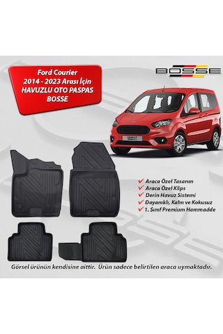 Ford Courier Paspas Araca Özel 2014 2023 BOSSE 3D Havuzlu Oto Paspas Paspas