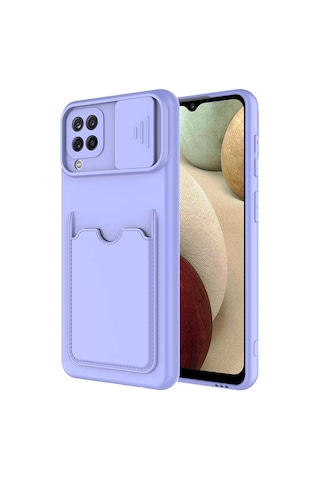 Zore Galaxy Uyumlu M32 Kılıf Msra Kartix Kapak - Koyu Mor Koyu Mor