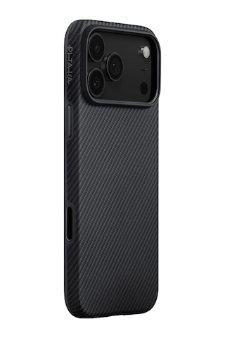 Apple Uyumlu iPhone 17 Pro Kılıf M-safe Şarjlı Aramid Fiber Pitaka Military-grade Classic Seri Kapak Siyah Siyah