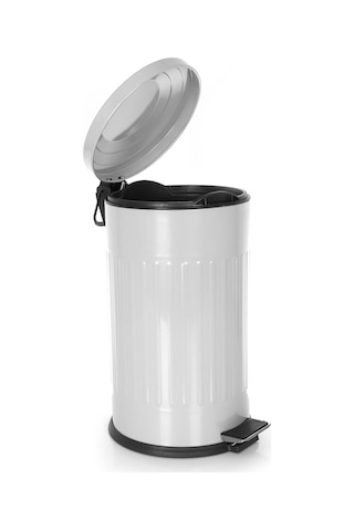 Foreca Vintage Çöp Kovası Çizgili Gri 16 Lt Gri