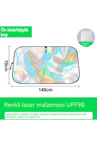 Araç Ön Cam Isı Yalıtımı Ve Güneş Koruması-ön Blok - Renkli Küçük Çocuk 140 70cm