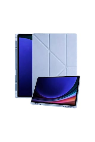 Samsung Galaxy X730 Tab S11 Kalemlikli Mars Tablet Kılıfı - Mavi Arka Kapak