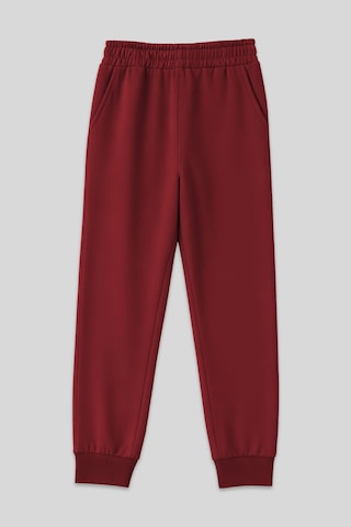 Tommy Life Bordo Yüksek Bel Jogger Rahat Form Manşetli Kadın Eşofman Alt - 94561 Bordo