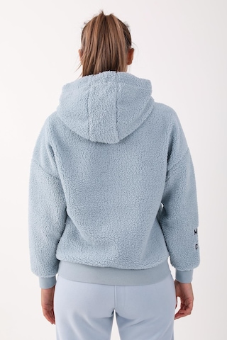 Maraton Sportswear Comfort Kadın Kapşonlu Uzun Kol Basic Sisli Mavi Sweatshirt 21443-sisli Mavi