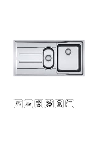 Franke - Anx 211 Sifon Kumandalı Çelik Eviye Sağ-sol Uyumlu - 127.0204.606-