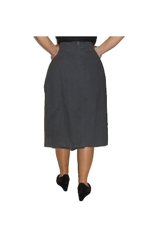 Piliseli Cepli Füme Diz Boyu Etek Füme