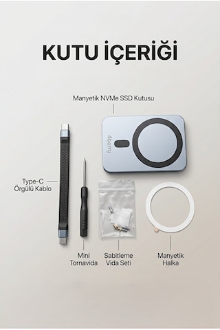 1tb Nvme Ssd Li Telefon Uyumlu Manyetik Taşınabilir Bellek Tv Ye Görüntü Aktarımı, Pc Ve Telefona Veri Transferi