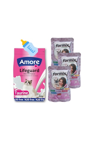 Amore Lifeguard Yavru Kedi Süt Tozu 240 G + Biberon + Punch 3'lü