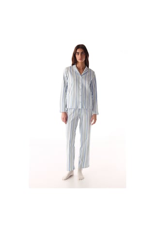 Penti Açık Gri Cool Stripes Gömlek Pantolon Pijama Takımı