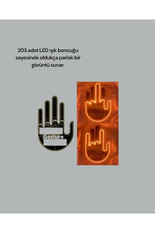 Yüksek Görünürlüklü Otomobil Jest Işığı 3 Modlu Led Arka Cam Aksesuarı, Pratik Eğlenceli