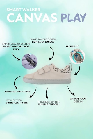 Smart Walker Canvas Play Beyaz Barefoot Çocuk Ayakkabı
