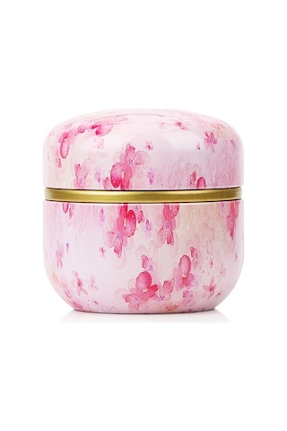 Sones Hoomın Çay Kutusu Çay Kavanozu Saklama Tutucu Çay Kutuları Matcha Kabı Mini Kahve Tozu Düzenleyici Kutular Çok İşlevli Yuvarlak Metal, Renk: Kiraz Rengi