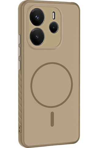 Maks Technology Redmi Note 14 4g Kılıf M-safe Şarj Özellikli Mkst Tea Kapak - Gold Altın