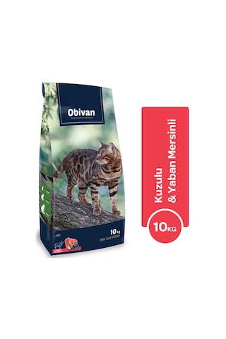 Obivan Kuzu Etli Ve Yaban Mersinli Kedi Maması 10 Kg