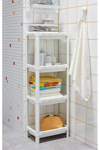 Bayev Beyaz 3 Kat Organize Toparlayıcı Raf Ünitesi Beyaz