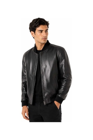 Zirve Deri Oversize Deri Ceket Siyah
