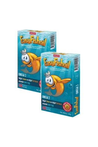 Easyfish Oil Omega 3 30Tablet Limon Ve Portakallı 2 Adet
