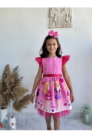 Barbie Kız Çocuk Elbisesi - Pembe