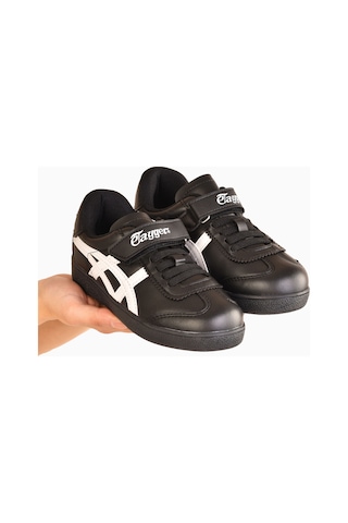Etayger Çoçuk Kalın Taban Unisex Spor Ayakkabı Kaymaz Taban Sneakers Siyah