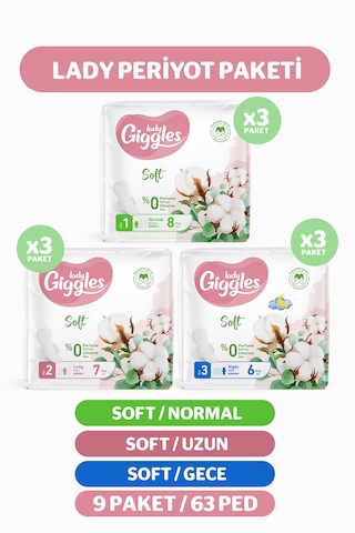 Giggles Lady Soft Hijyenik Ped Mix Paketi 63 Adet