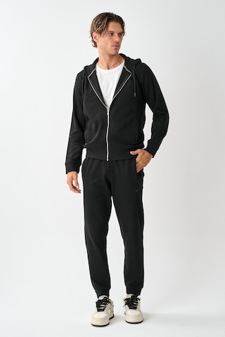 Dechers Tech Fleece Double Face Kapüşonlu Erkek Eşofman Takım E213-2 Siyah