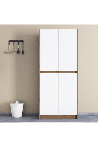 Santra Ceviz-beyaz Renkli Çok Amaçlı Kiler Dolabı,mutfak Dolabı